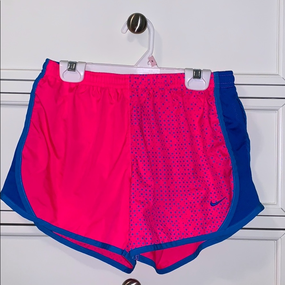 nike pink athletic shorts youth L